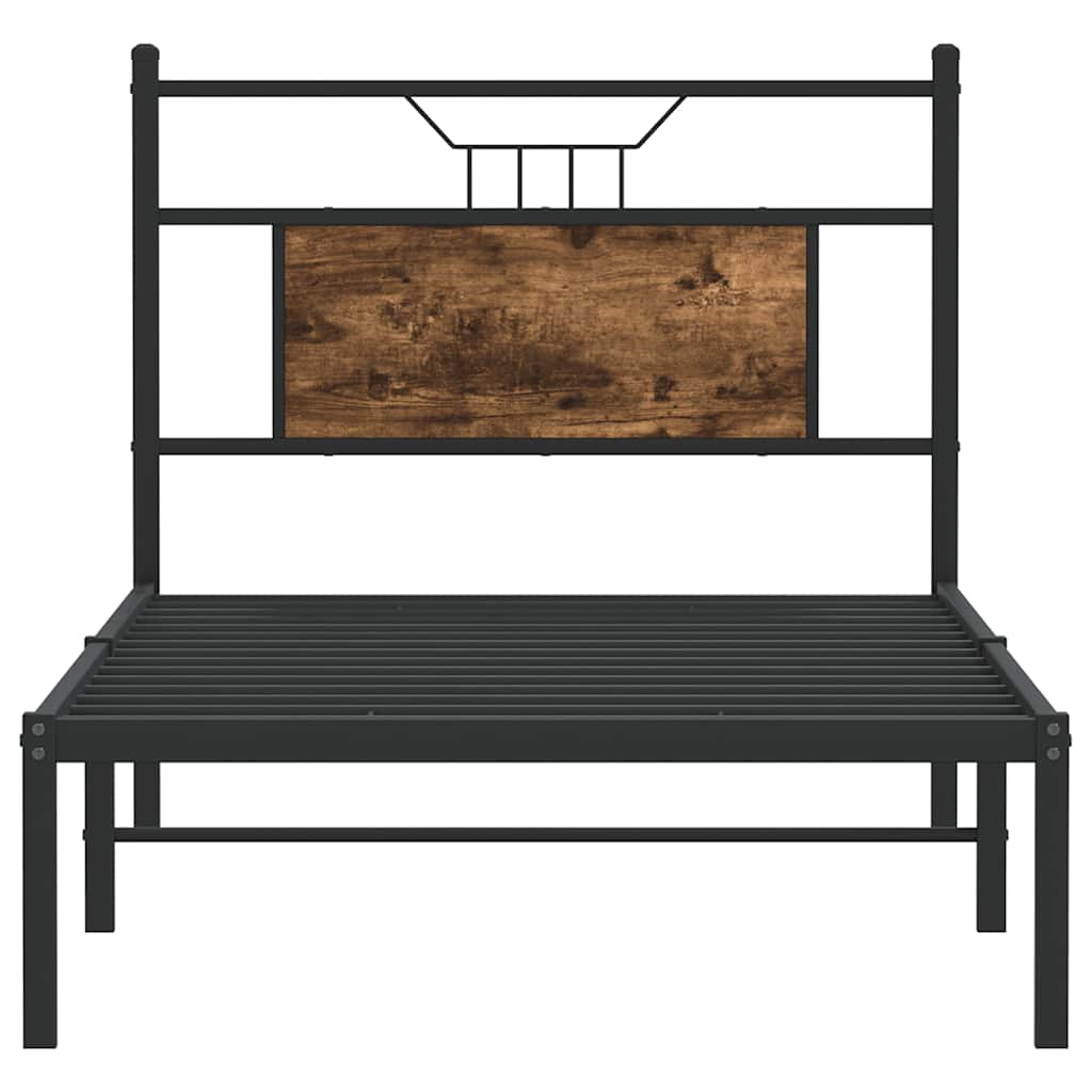 vidaXL Bed Frame without Mattress Smoked Oak 80x200 cm Engineered Wood 6