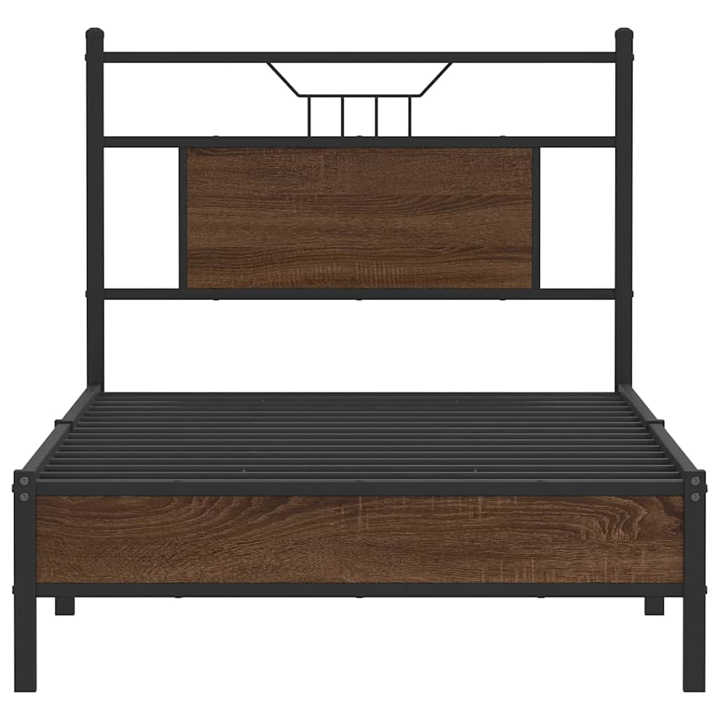 vidaXL Bed Frame without Mattress Brown Oak 80x200 cm Engineered Wood 6