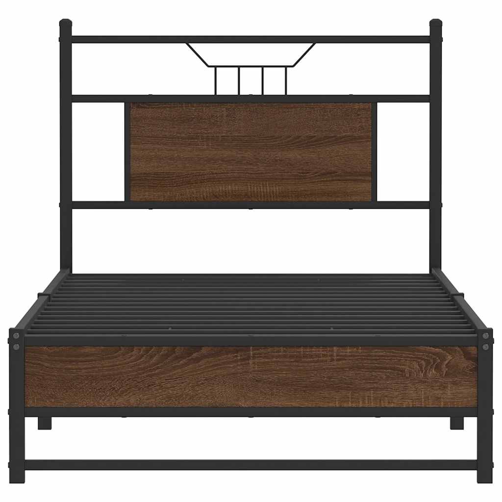 vidaXL Bed Frame without Mattress Brown Oak 80x200 cm Engineered Wood 6