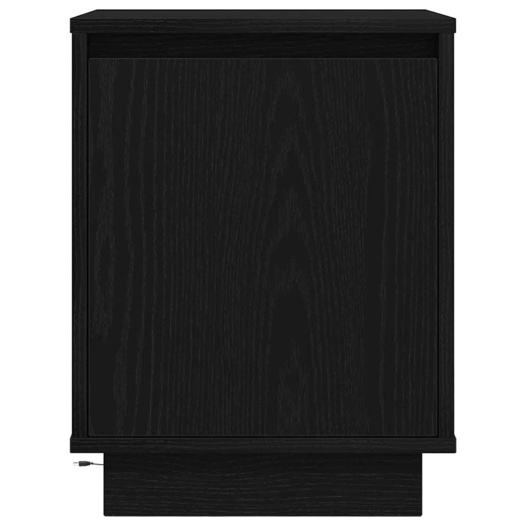 vidaXL Bedside Cabinet with LED Lights Black 38x34x50 cm 6