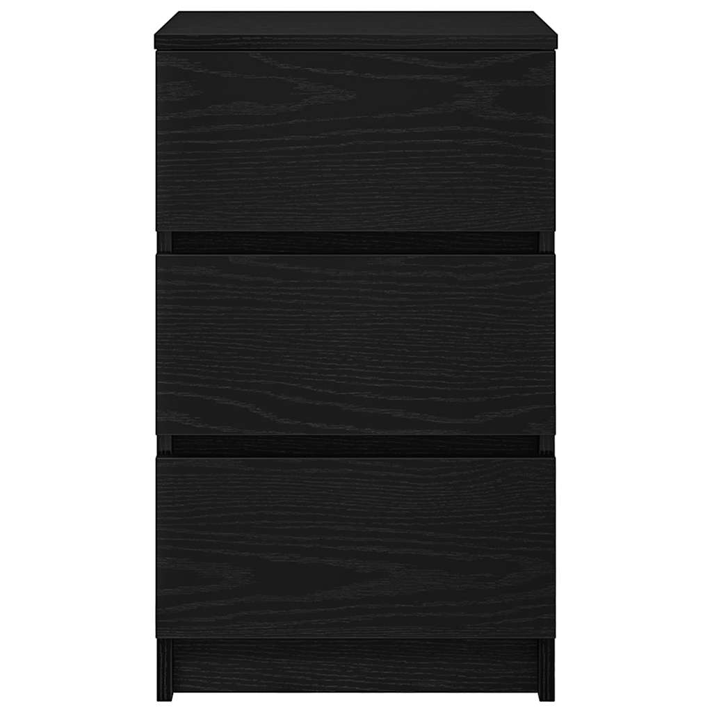 vidaXL Bedside Cabinet with 3 Drawers Black 39x35x65 cm 6