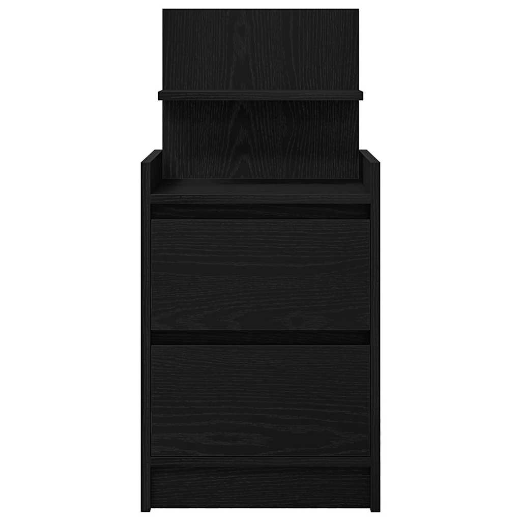 vidaXL Bedside Cabinet with 2 Drawers Black 38x34x80 cm 6