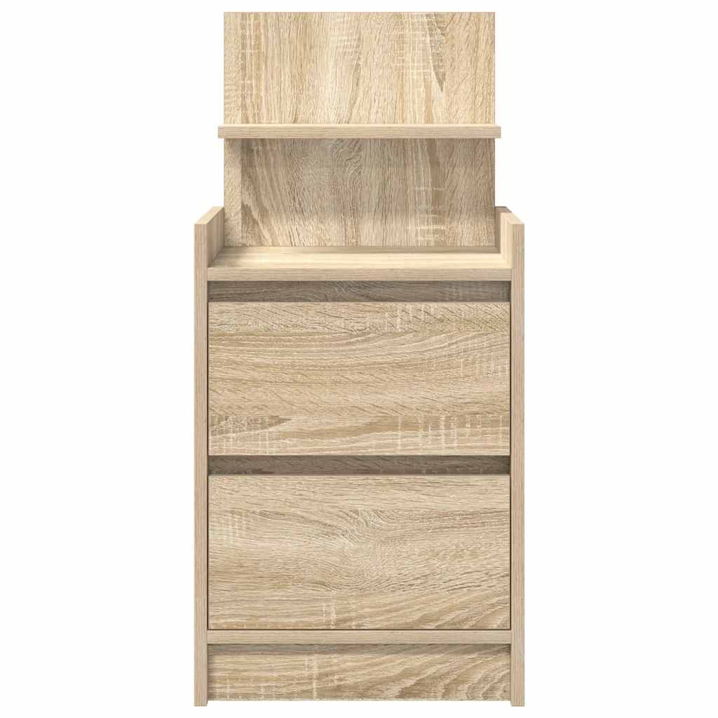 vidaXL Bedside Cabinet with 2 Drawers Sonoma Oak 38x34x80 cm 6