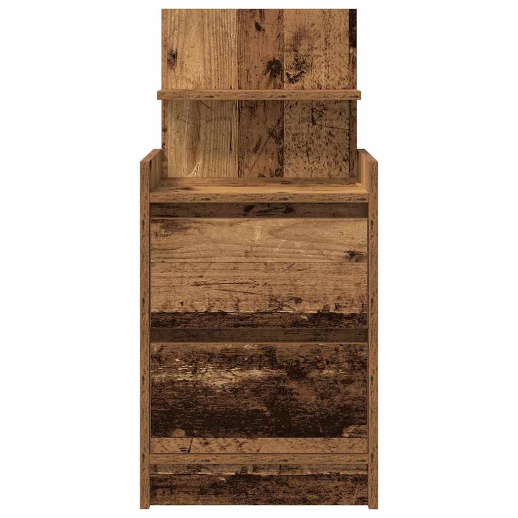 vidaXL Bedside Cabinet with 2 Drawers Old Wood 38x34x80 cm 6