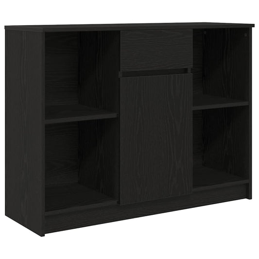 vidaXL Sideboard with Drawer Black Oak 101x35x76 cm Engineered Wood 2