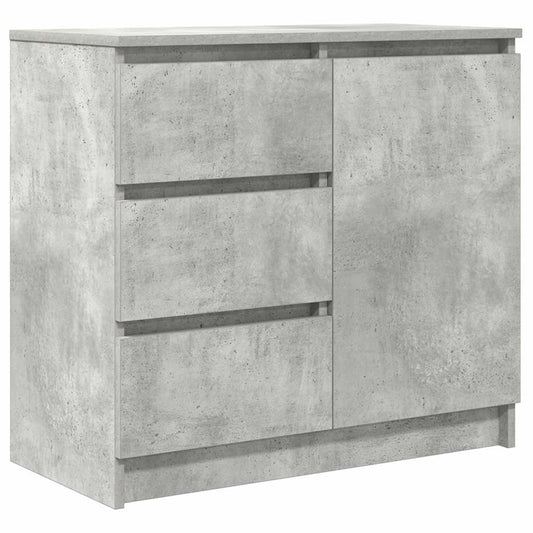 vidaXL Sideboard with Drawer Concrete Grey 71x35x65 cm Engineered Wood 2
