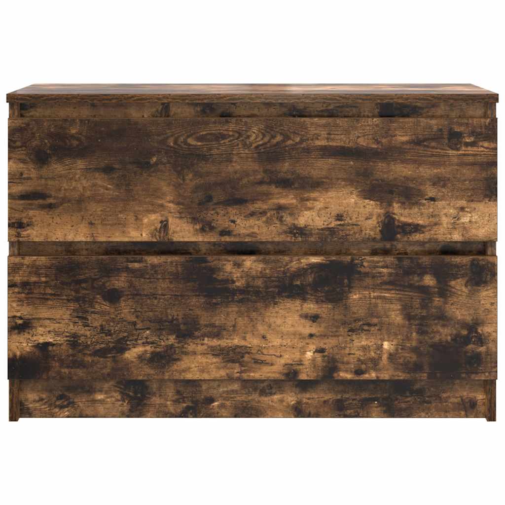 vidaXL TV Cabinet Smoked Oak 80x35x54 cm Engineered Wood 6