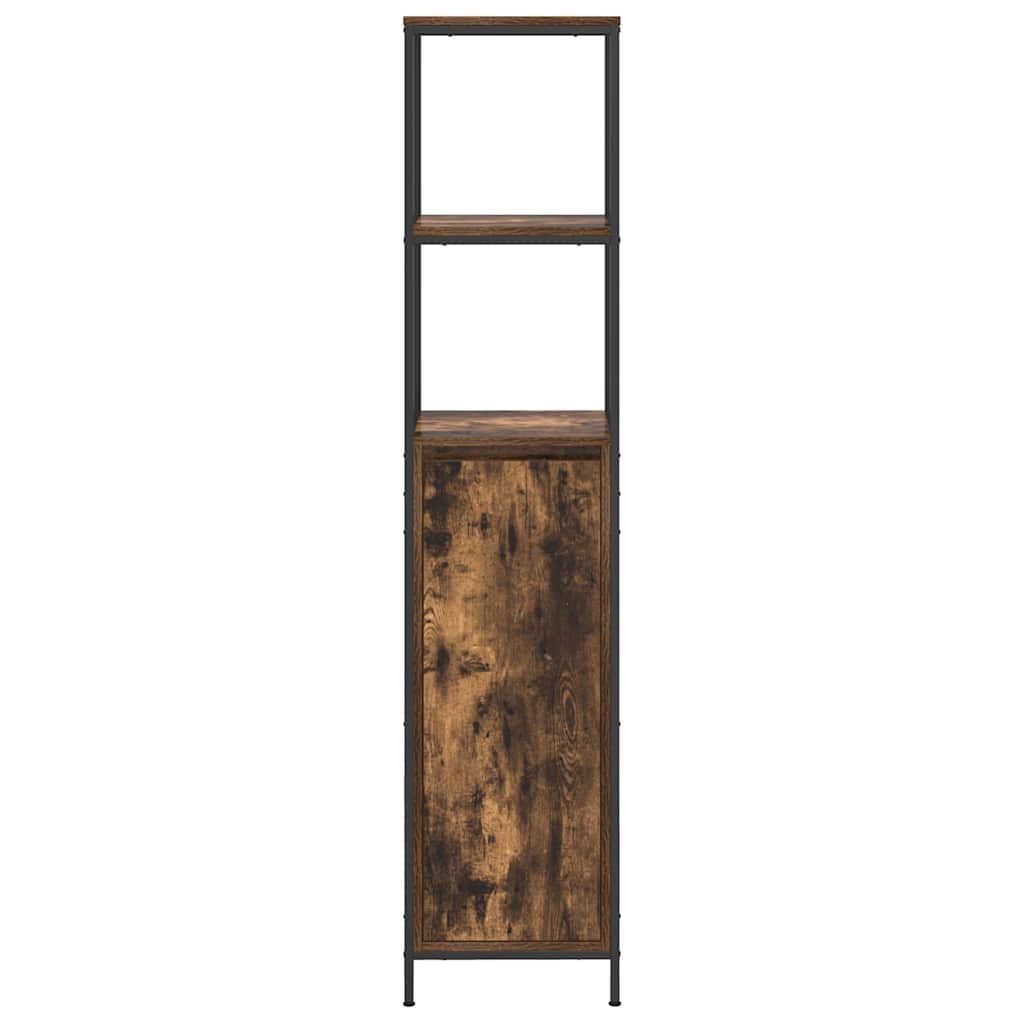 vidaXL Bathroom Cabinet with Shelves Smoked Oak 36x35x165 cm 6