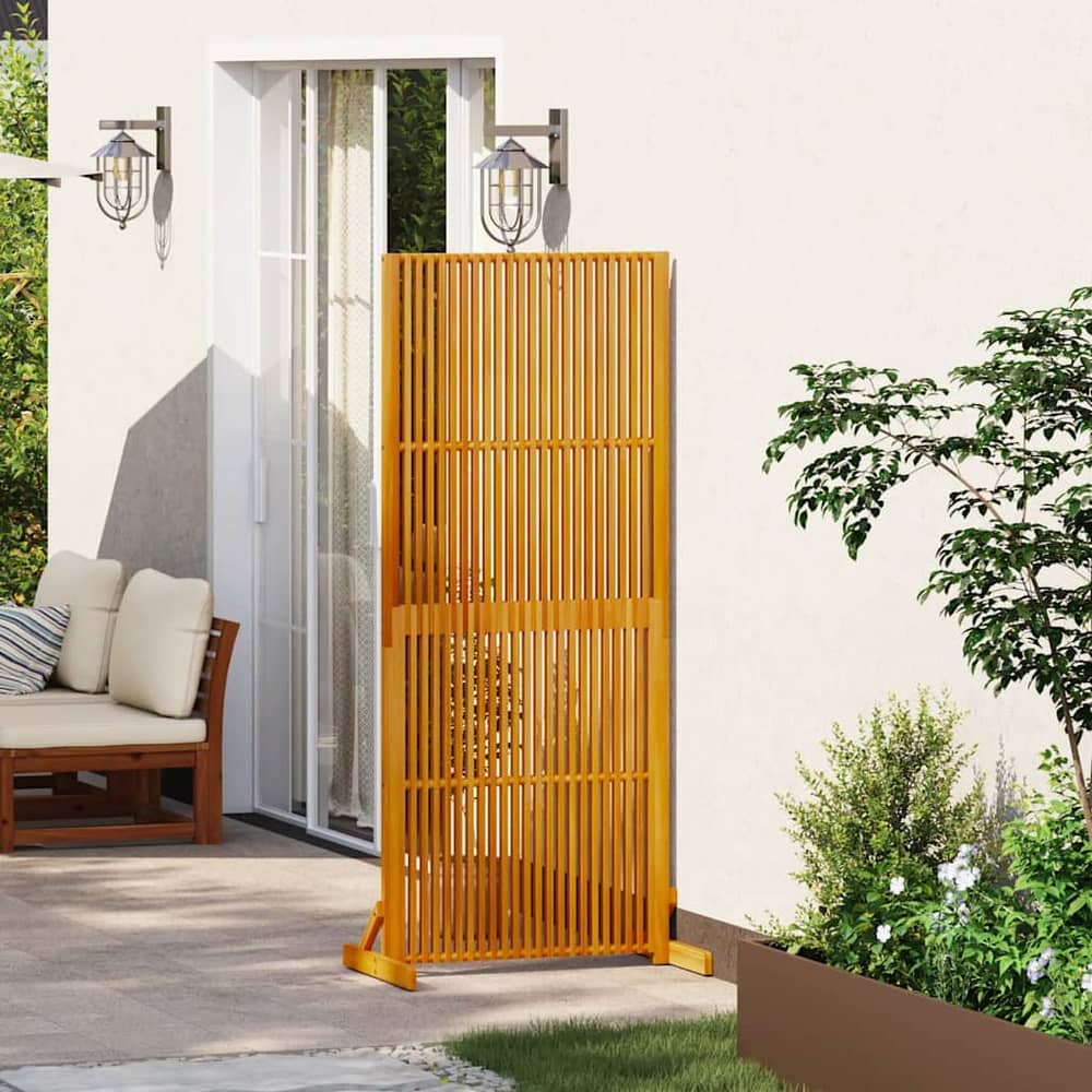 Privacy Screen Brown 79.5 x 50 x Solid Acacia Wood 180.5 cm