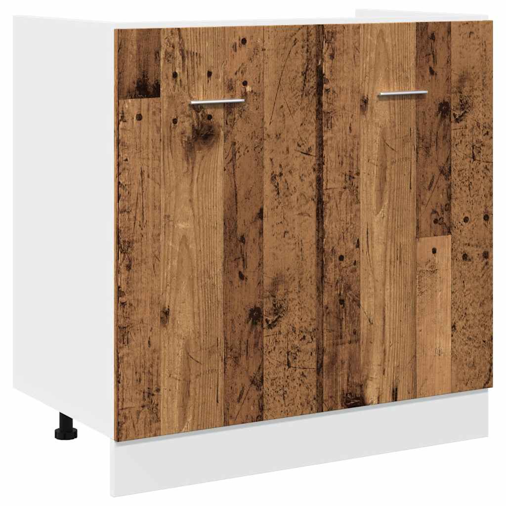 11 Piece Kitchen Cabinet Set Lyon" Engineered Wood Old wood