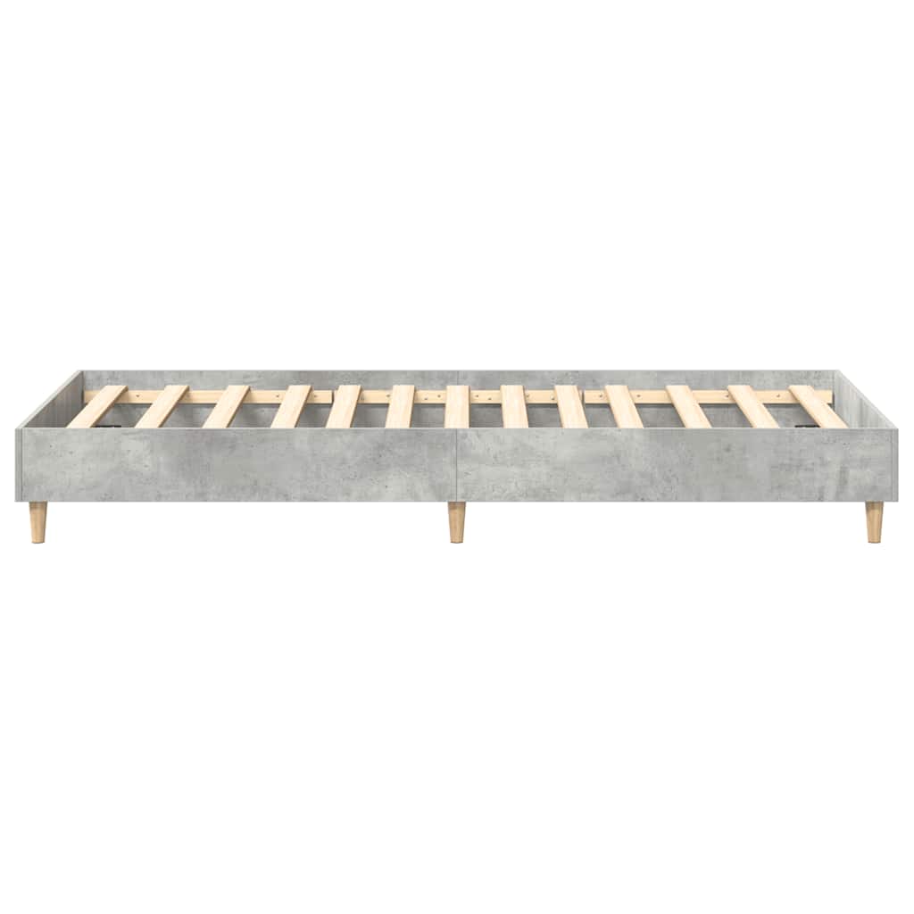 vidaXL Bed Frame No Mattress Concrete Grey 75x190 cm Small Single Engineered Wood 6