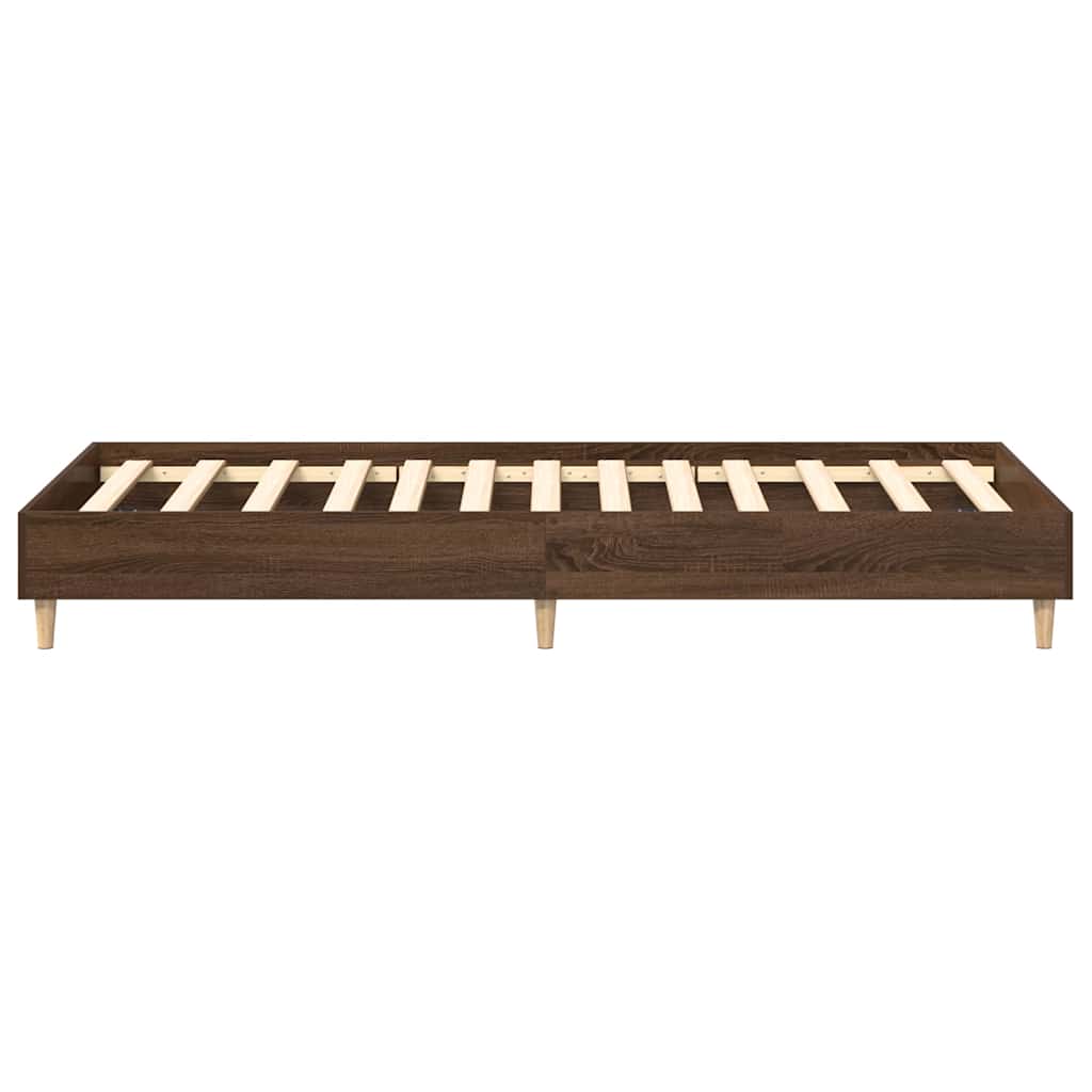 vidaXL Bed Frame No Mattress Brown Oak 75x190 cm Small Single Engineered Wood 6