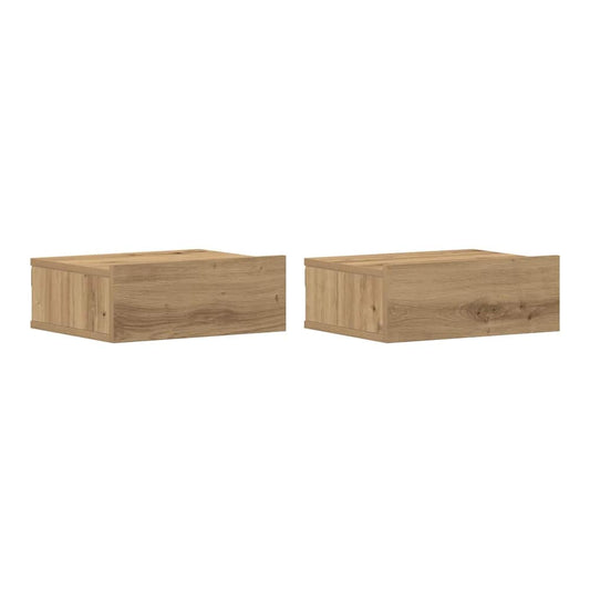 Floating Nightstands 40x30x15 cm Engineered Wood 2 Artisan oak