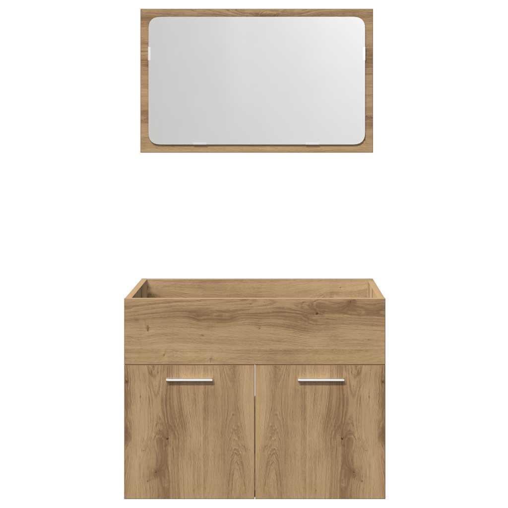 vidaXL 2 Piece Bathroom Furniture Set Artisan Oak Engineered Wood 6