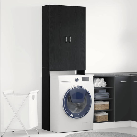 Washing Machine Cabinet 64x25,5x190 cm Black oak