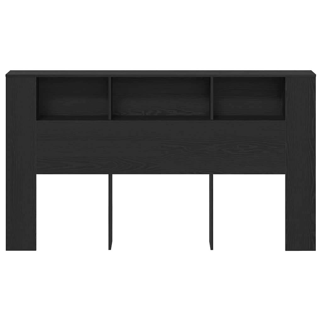 vidaXL Headboard Cabinet Black Oak Engineered Wood 6