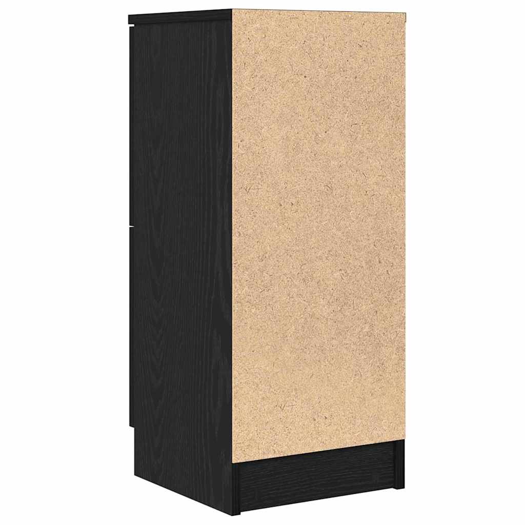 vidaXL Sideboard 2 pcs Black Oak 30 x 30 x 70 cm Engineered Wood 6