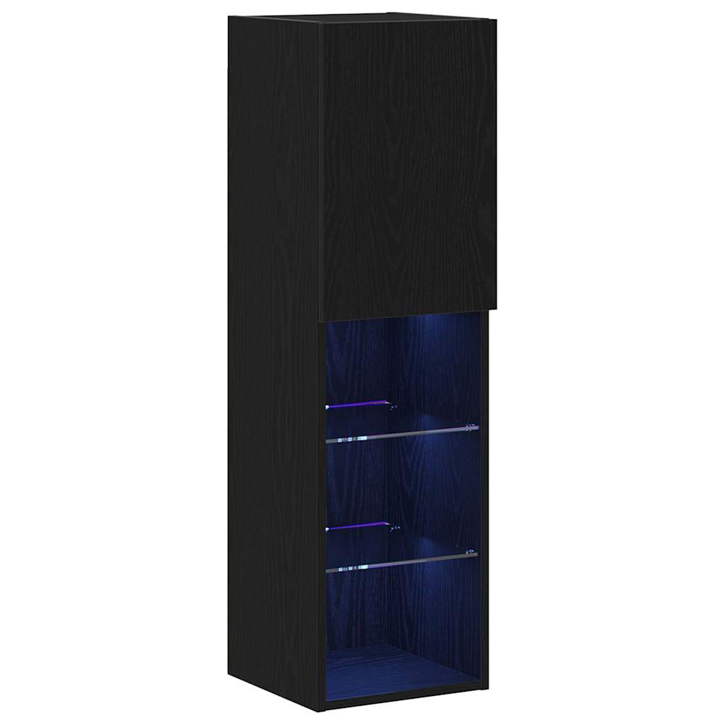 vidaXL TV Cabinet Set 30.5 x 30 x 102 cm Black Oak Engineered Wood 6