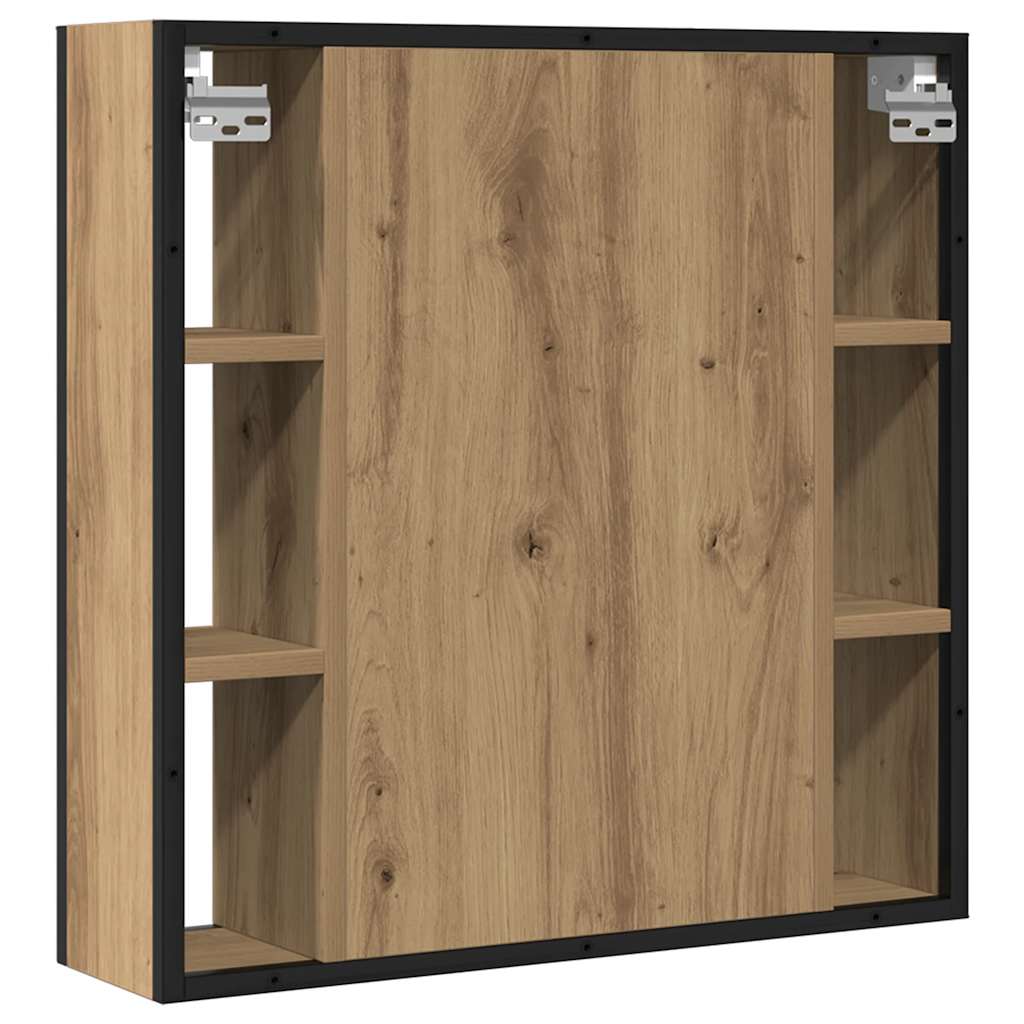 vidaXL Bathroom Mirror Cabinet Artisan Oak 60x16x60 cm Engineered Wood 6