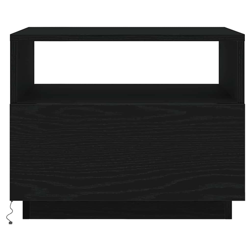 vidaXL Coffee Table with LED Lights Black Oak 50x49x40 cm 6