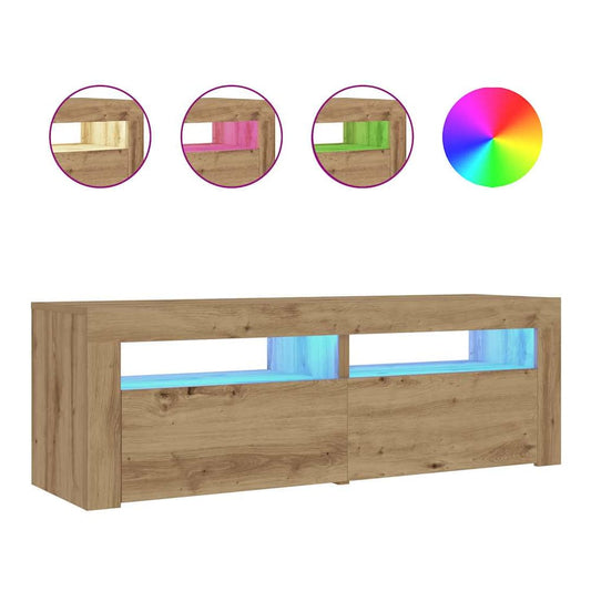 Bedside Cabinets 2 pcs with LEDs 60x35x40 cm Artisan oak