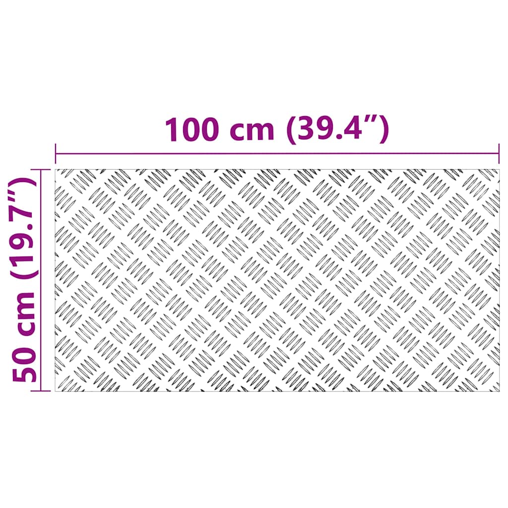 vidaXL Stair Tread 2 pcs 100 x 50 cm Silver Aluminium Rectangular 6