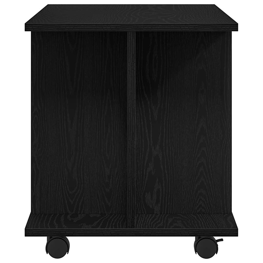 vidaXL TV Cabinet with Castors Black Oak 80x40x45 cm Engineered Wood 6