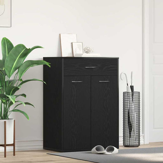 Shoe Cabinet 60x35x84 cm Engineered Wood Black oak