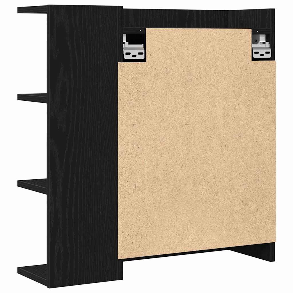 vidaXL Bathroom Mirror Cabinet Black Oak 62.5 x 20.5 x 64 cm 6