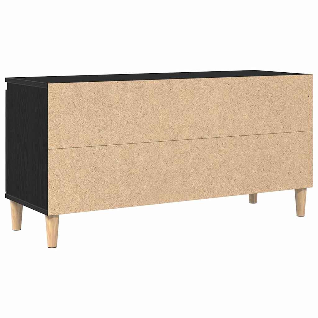 vidaXL TV Cabinet 102 x 35 x 50 cm Black Oak Engineered Wood 6