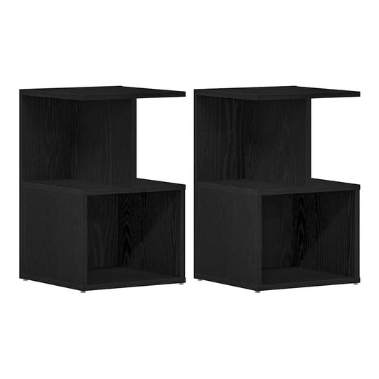 Bedside Cabinets 35x35x55 cm Engineered Wood 2 Black oak