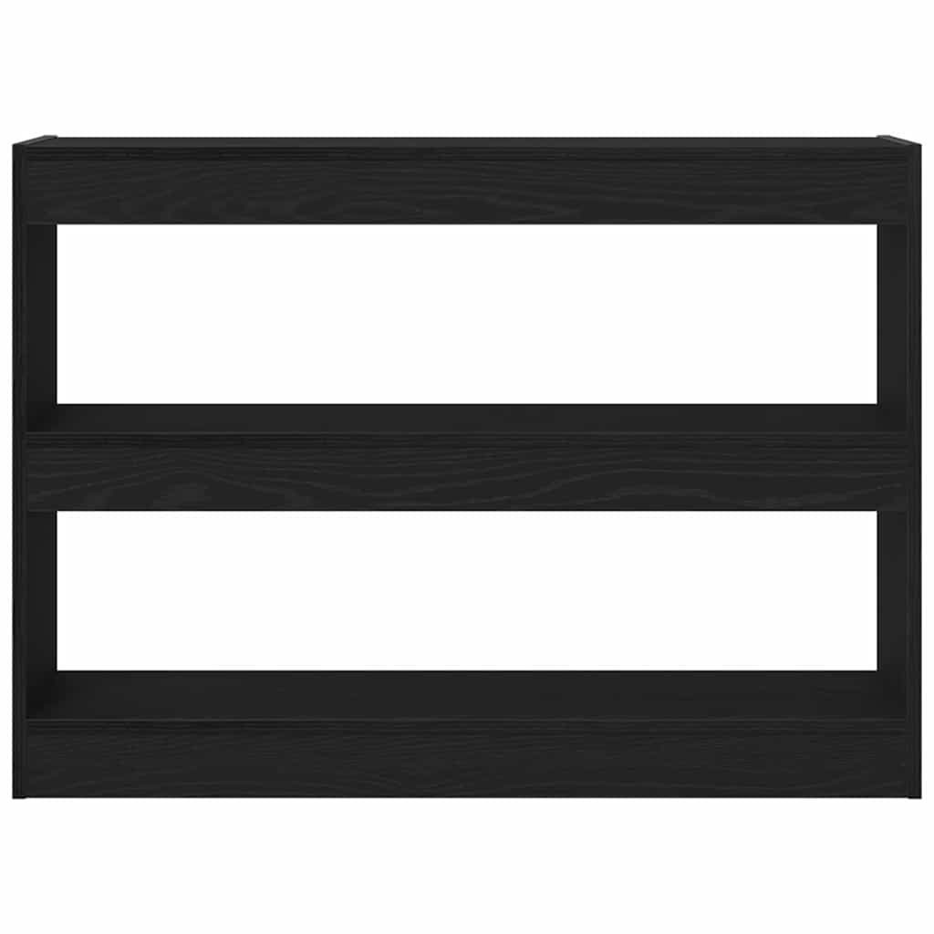 vidaXL Bookcase 2-Tier 100 x 30 x 72 cm Engineered Wood Black Oak 6