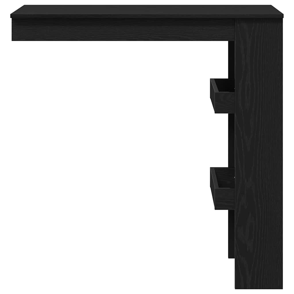 vidaXL Wall Bar Table 102 x 45 x 103.5 cm Engineered Wood Black Oak 6