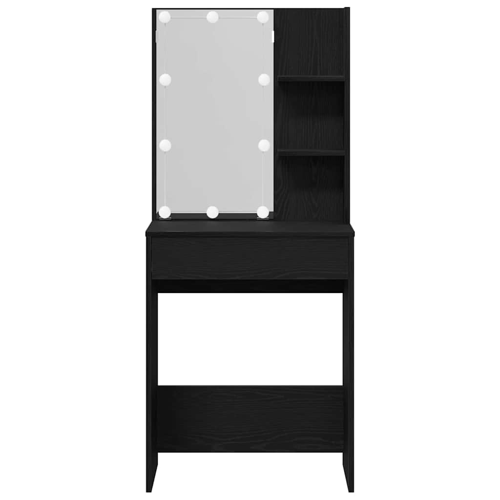vidaXL Dressing Table Black Oak 60 x 40 x 140 cm Engineered Wood 6