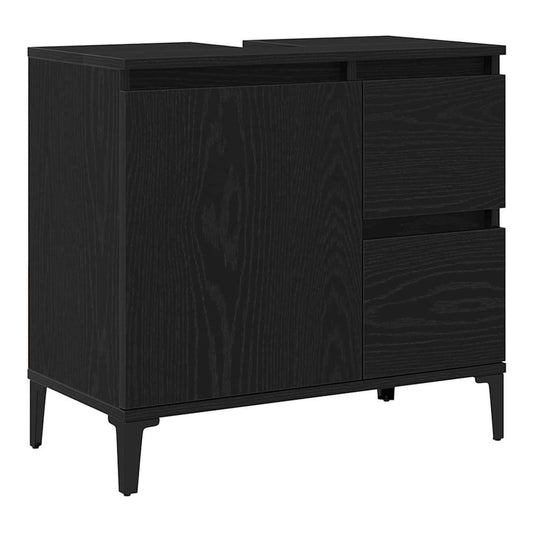 Bathroom Cabinet 65x33x60 cm Engineered Wood Black oak