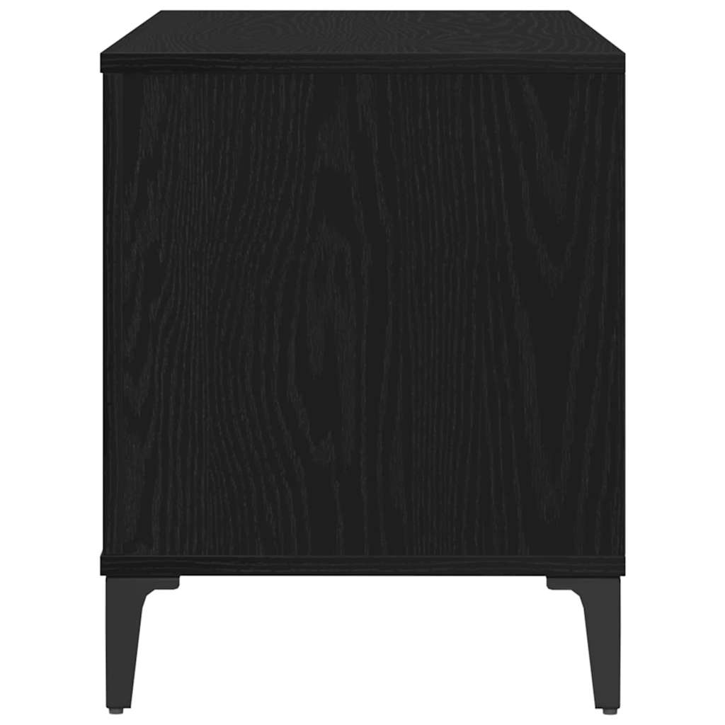 vidaXL Record Cabinet Black Oak 100 x 38 x 48 cm Engineered Wood 6