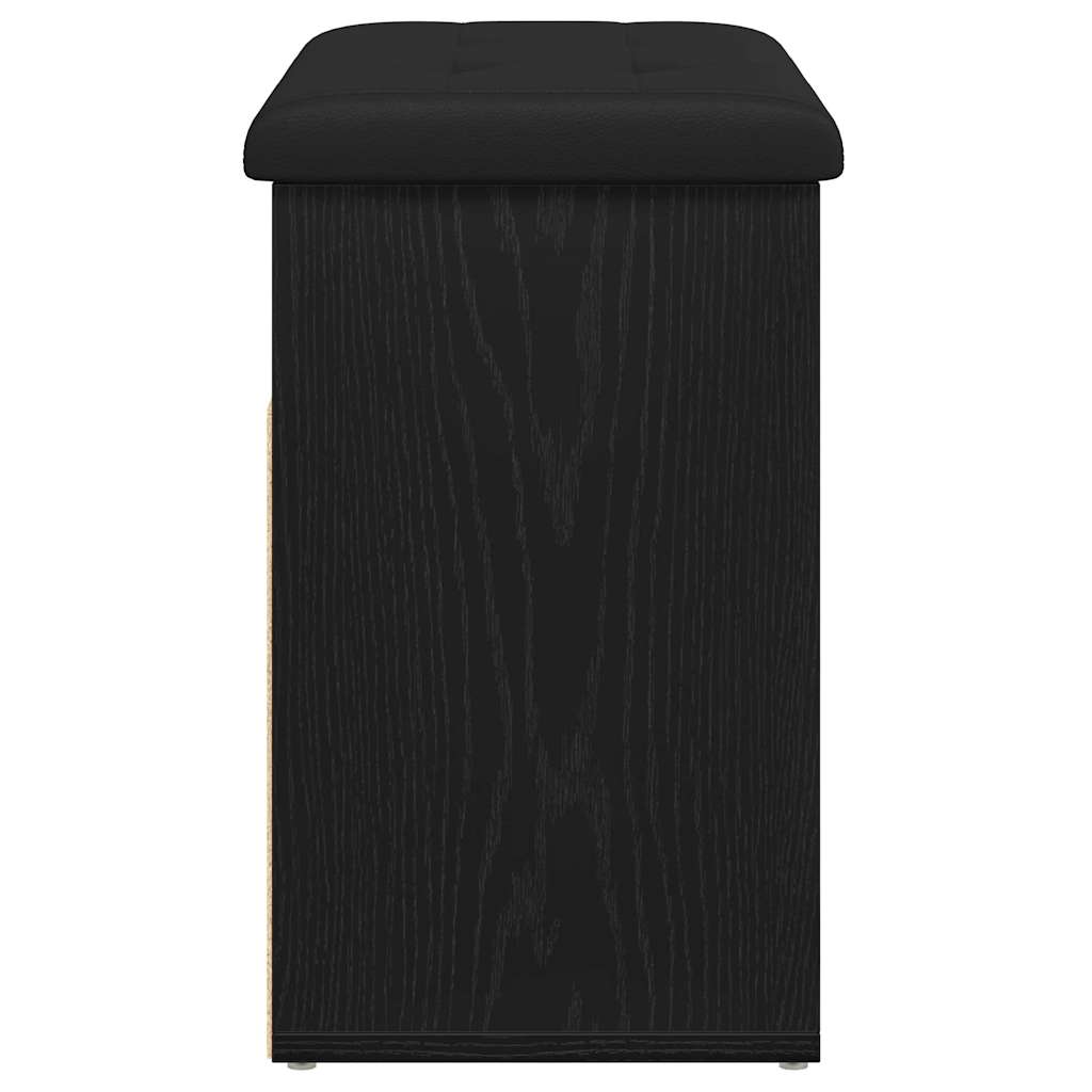 vidaXL Storage Bench Black Oak 62 x 32 x 50 cm Engineered Wood 6