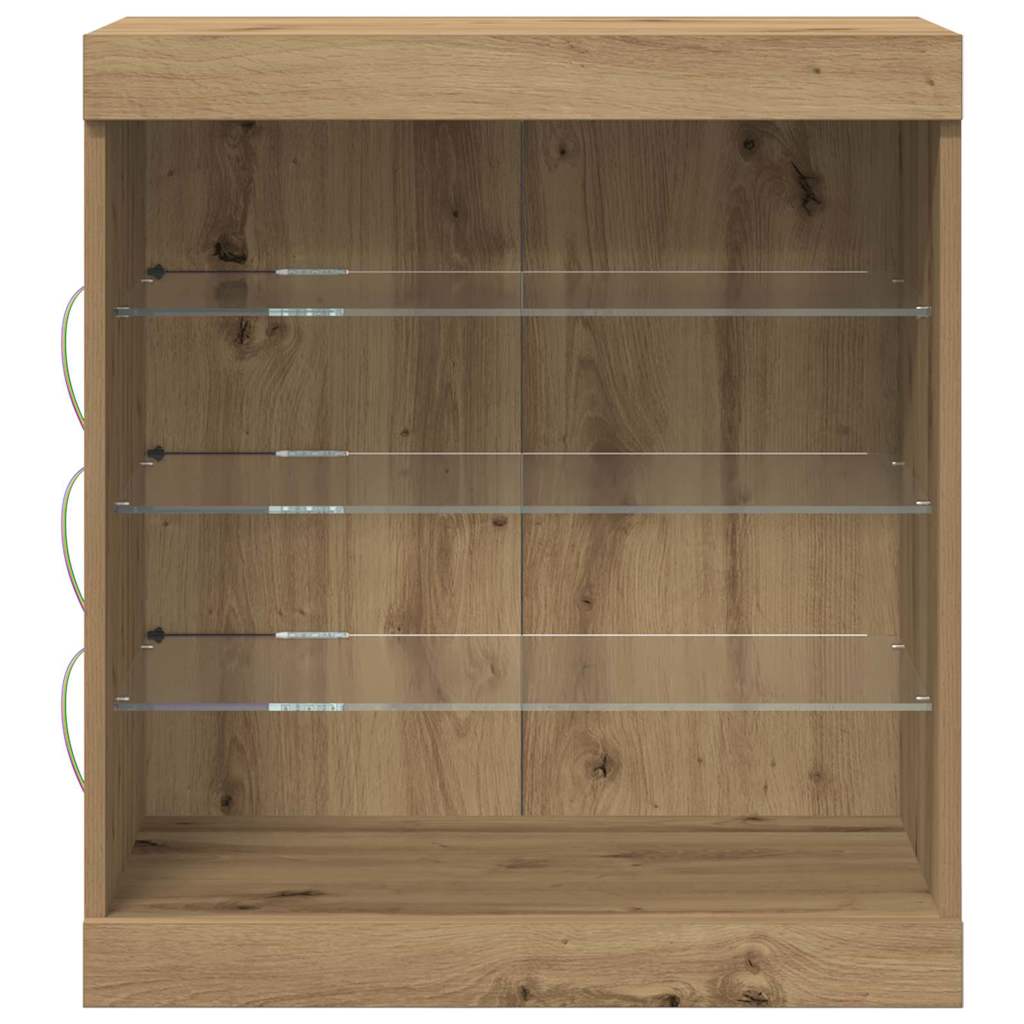 vidaXL LED Sideboard Artisan Oak 60.5 x 37 x 67 cm Engineered Wood 6