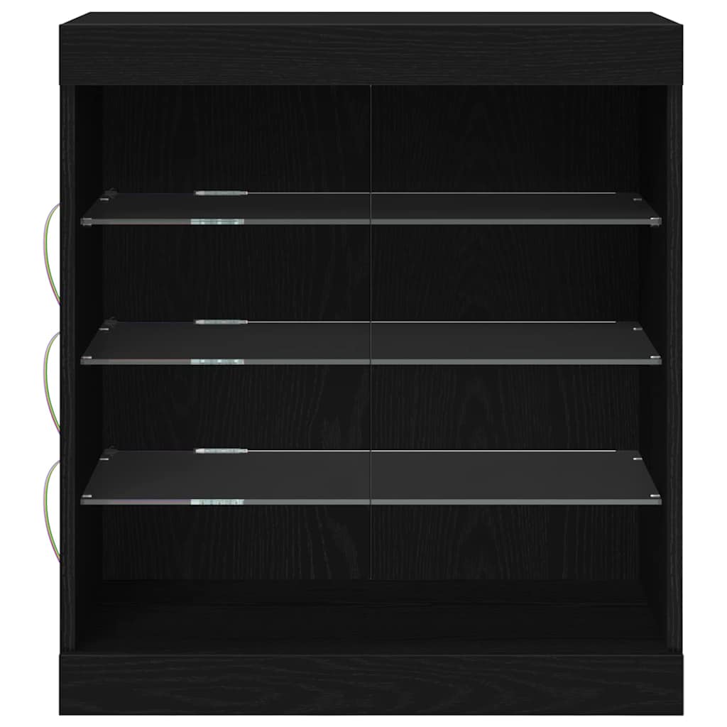 vidaXL LED Sideboard Black Oak 60.5 x 37 x 67 cm Engineered Wood 6