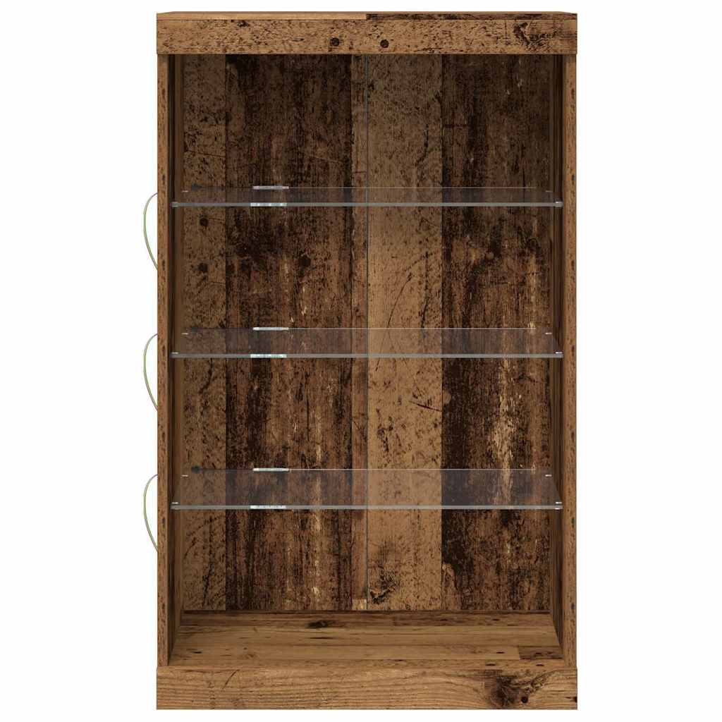 vidaXL LED Sideboard Old Wood 60.5 x 37 x 100 cm Engineered Wood 6