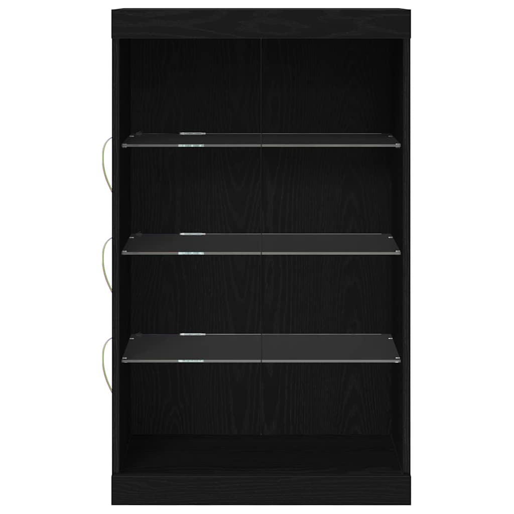 vidaXL LED Sideboard Black Oak 60.5 x 37 x 100 cm Engineered Wood 6