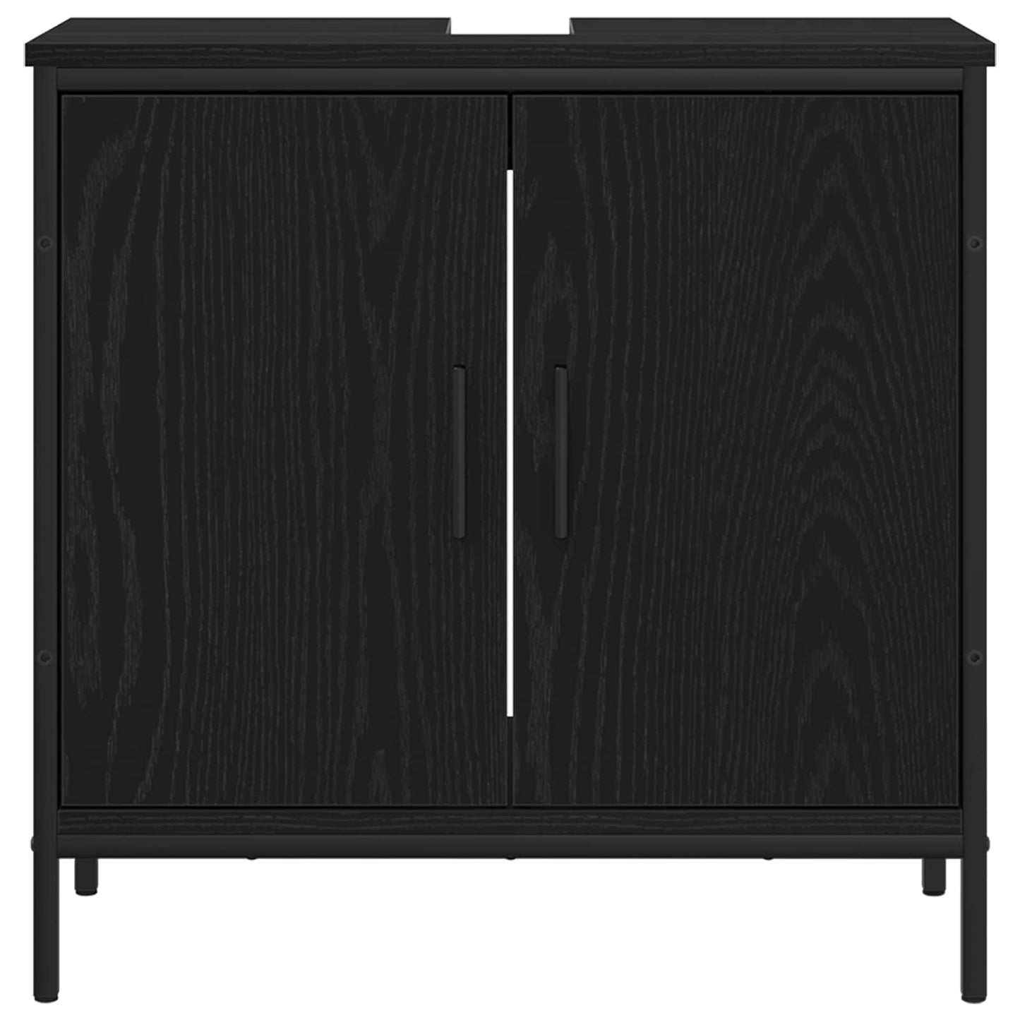 vidaXL Bathroom Sink Cabinet Black Oak 60 x 30 x 60 cm Engineered Wood 6