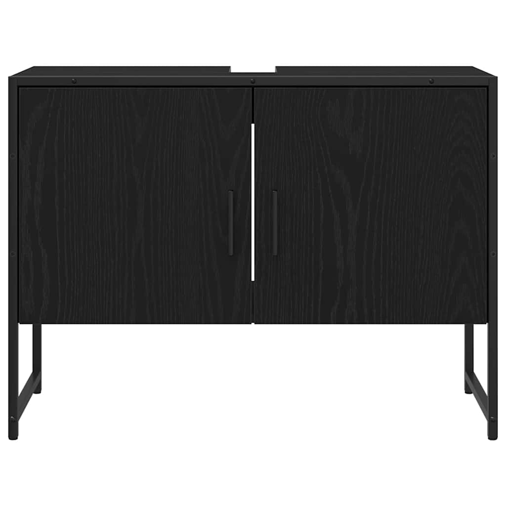vidaXL Bathroom Sink Cabinet Black Oak 80 x 30 x 60 cm Engineered Wood 6