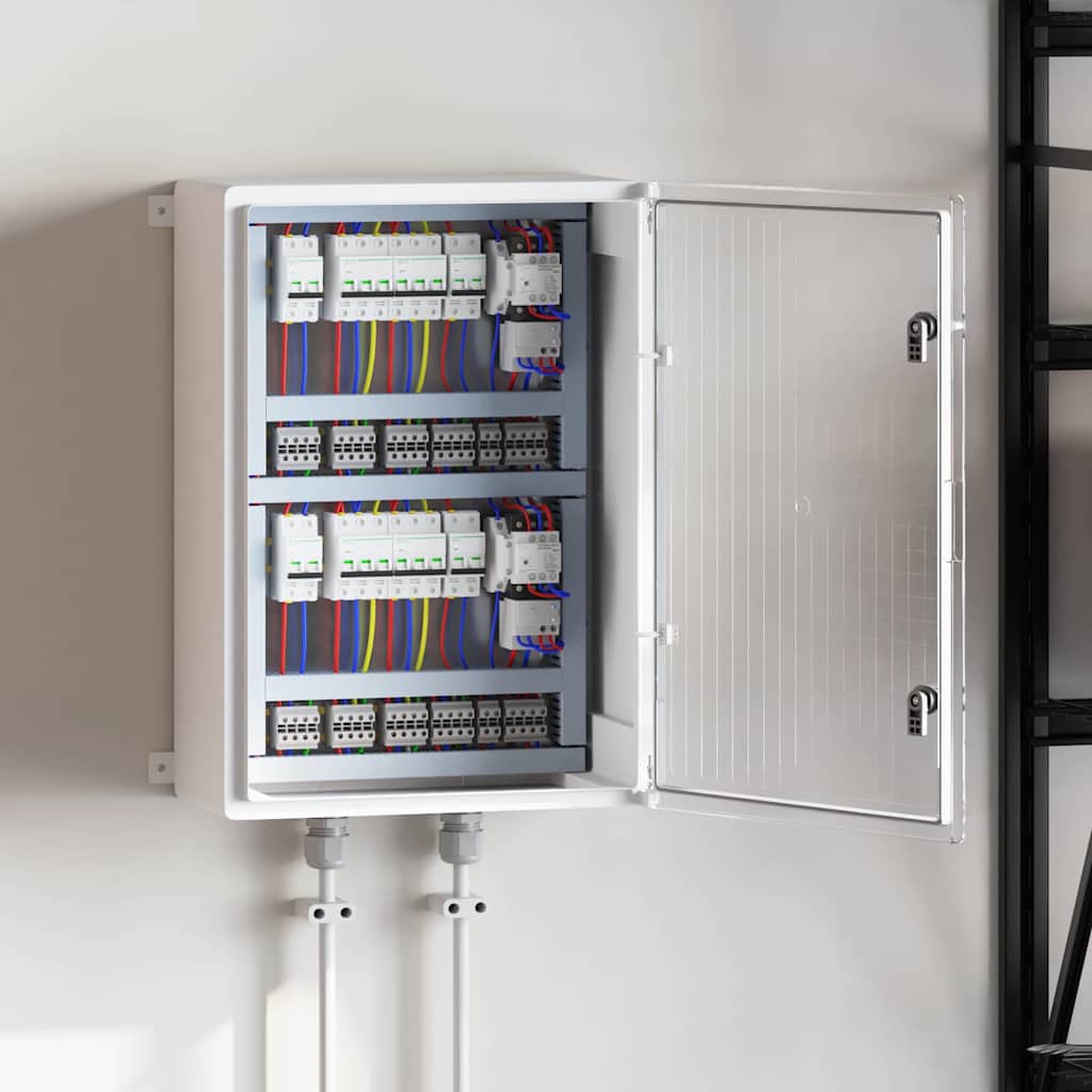 vidaXL Control Cabinet Grey 25 x 13 x 24 cm ABS Plastic Grey with Transparent Door