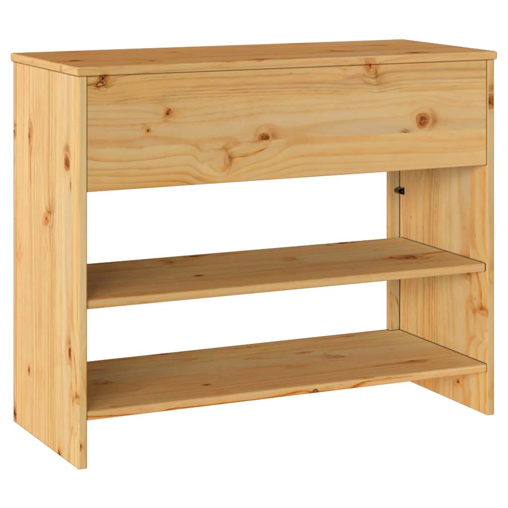 vidaXL Console Table Drammen Oak 89.5 x 37 x 73 cm Solid Pine Wood 6