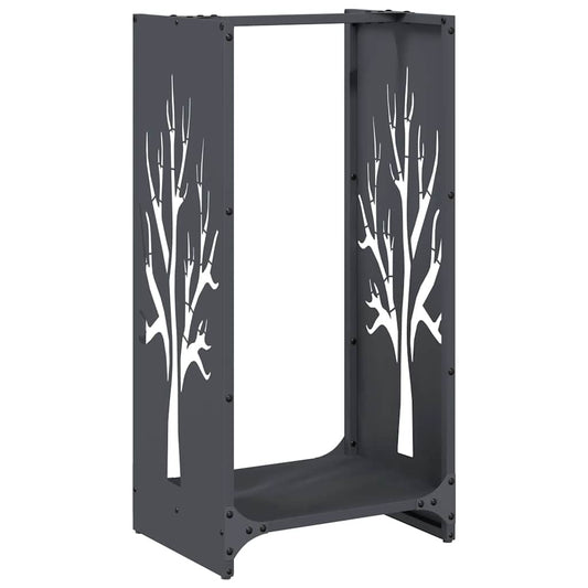 Firewood Rack 40x30x80 cm Cold-rolled steel Anthracite Tree pattern