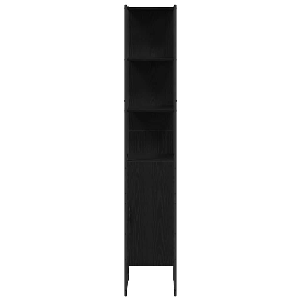 vidaXL Bathroom Cabinet Black oak 33 x 33 x 185.5 cm Engineered Wood 6
