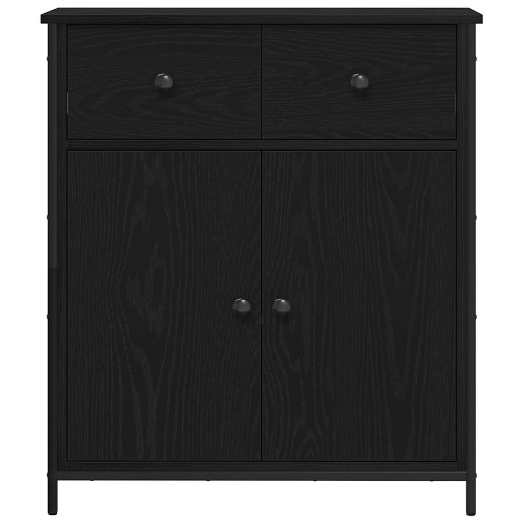 vidaXL Sideboard Black Oak 70 x 30 x 80 cm Engineered Wood 6