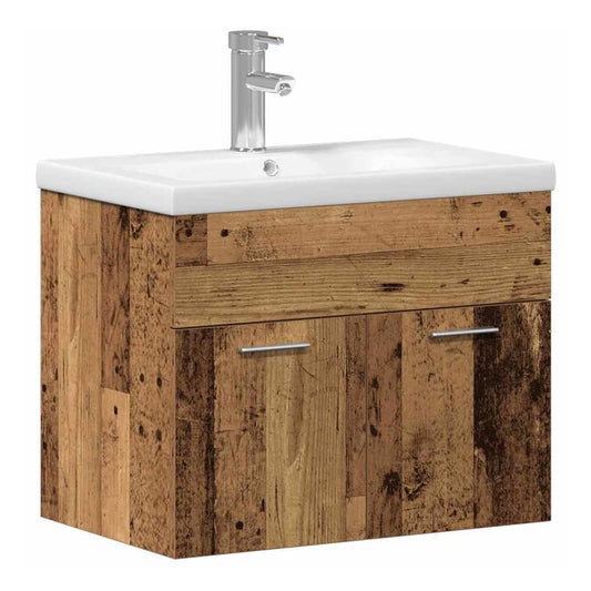 Sink Cabinet with Built-in Basin Engineered Wood 60 x 38.5 x 46 cm with faucet