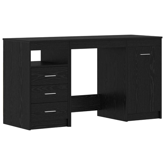 Desk 140x50x76 cm Engineered Wood Black oak